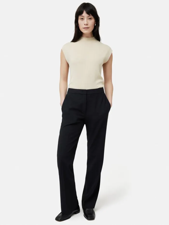 Jigsaw Short Crosshatch Mason Trouser Navy Women Suits and Tailoring