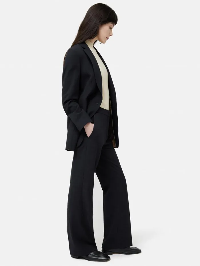 Jigsaw Short Crosshatch Mason Trouser Navy Women Suits and Tailoring