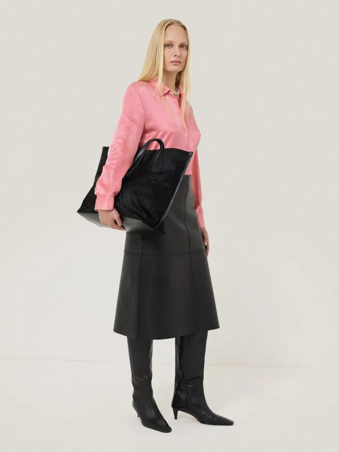 Jigsaw Silk Satin Blend Shirt Pink Women Shirts and Tops