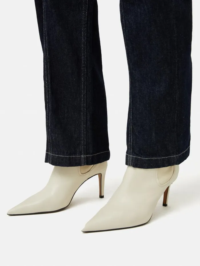 Jigsaw Skelter Heeled Boot Cream Women Boots