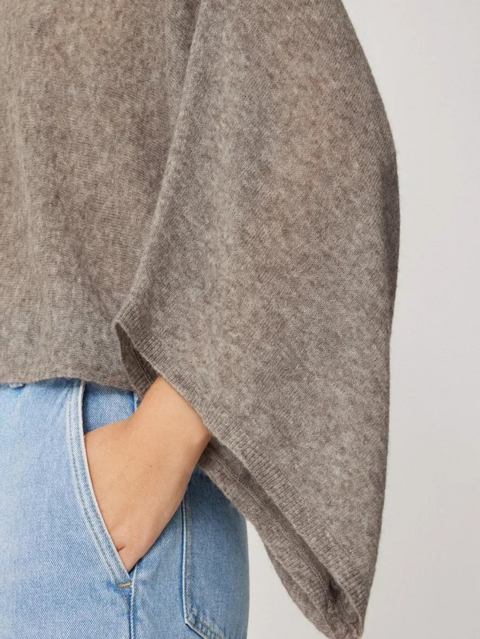 Jigsaw Soft Gauzy Knit Poncho Jumper Taupe Women Coords