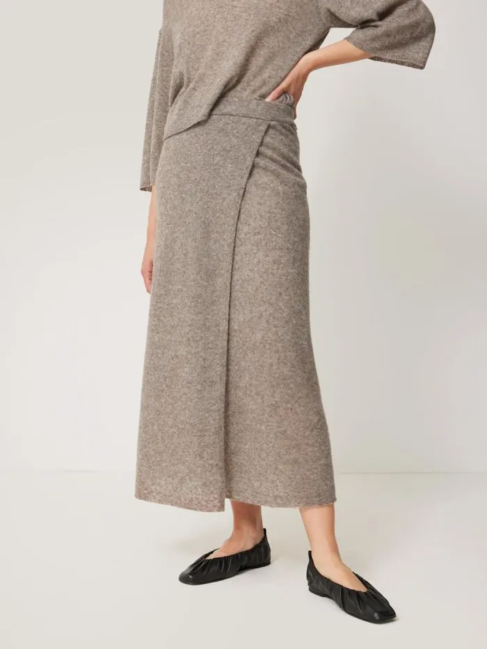 Jigsaw Soft Gauzy Knit Skirt Taupe Women Skirts