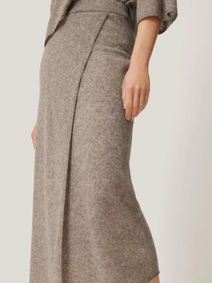 Jigsaw Soft Gauzy Knit Skirt Taupe Women Skirts