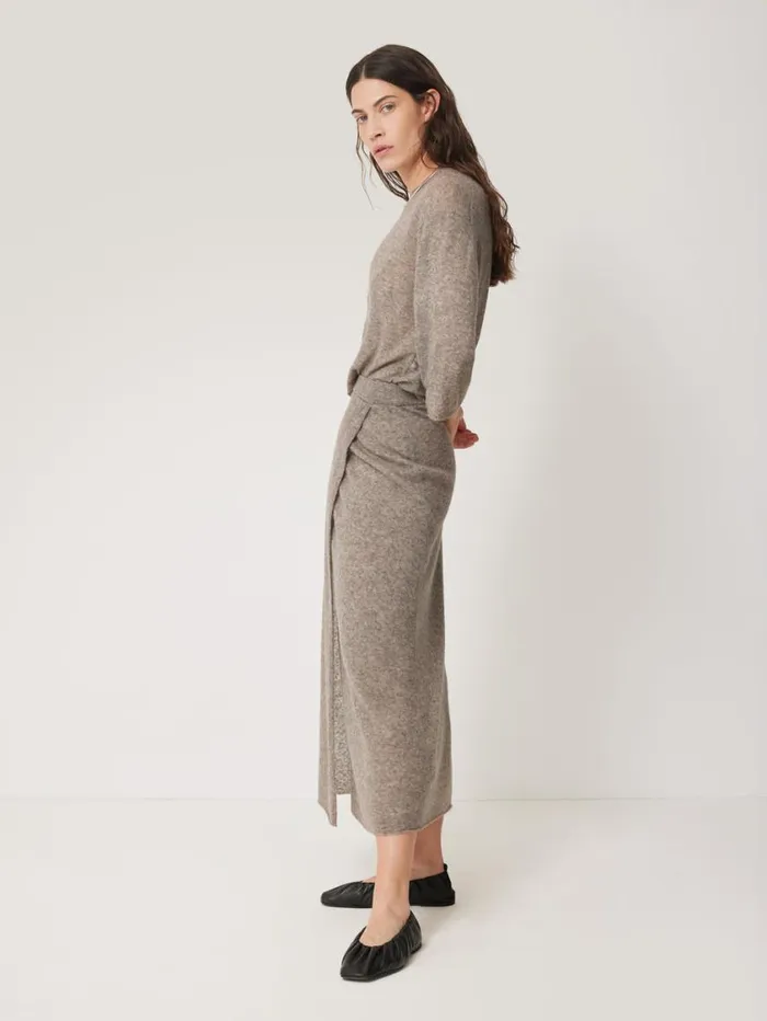 Jigsaw Soft Gauzy Knit Skirt Taupe Women Skirts