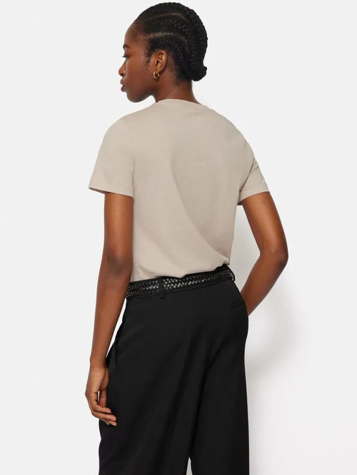 Jigsaw Supima Cotton Crew Neck Tee Ghost Women Shirts and Tops
