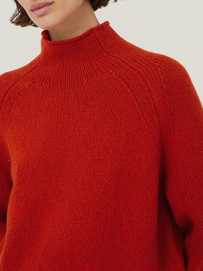 Jigsaw Wool Blend Snowdon Jumper Orange Women Knitwear and Cashmere