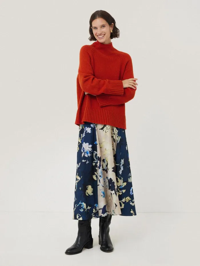 Jigsaw Wool Blend Snowdon Jumper Orange Women Knitwear and Cashmere