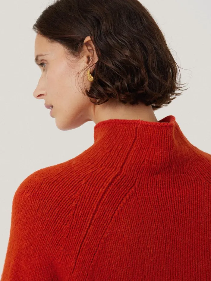 Jigsaw Wool Blend Snowdon Jumper Orange Women Knitwear and Cashmere