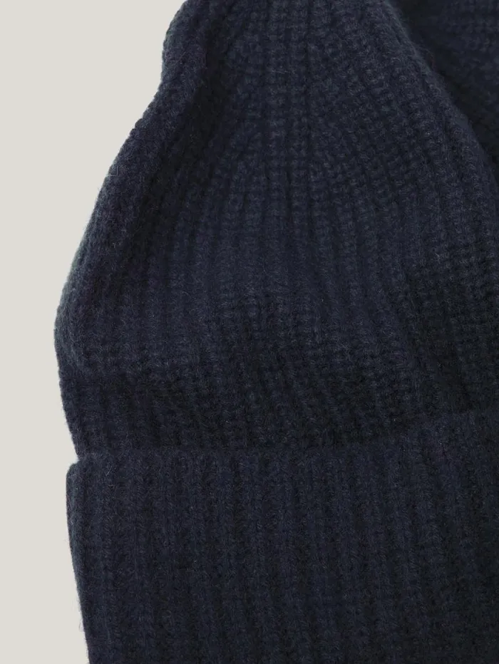 Jigsaw Wool Cashmere Blend Beanie Navy Women Knitwear and Cashmere