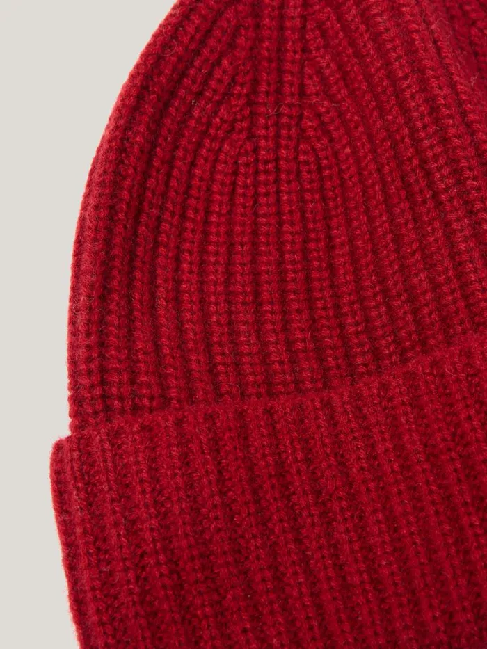 Jigsaw Wool Cashmere Blend Beanie Red Women Hats and Gloves