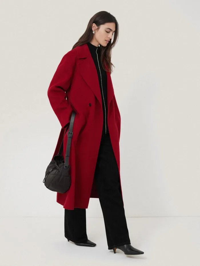 Jigsaw Wool Cashmere Blend Line Jumper Black Women Knitwear and Cashmere