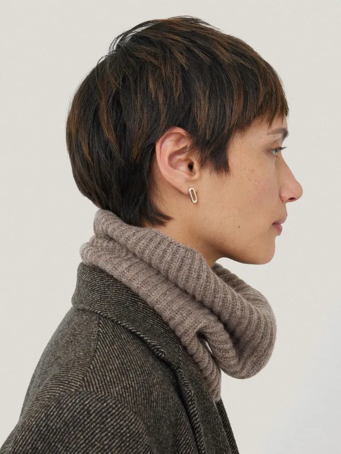 Jigsaw Wool Cashmere Blend Snood Oatmeal Women Ponchos and Scarves