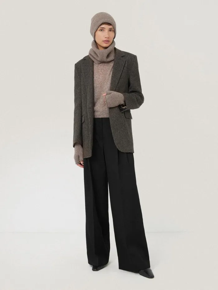 Jigsaw Wool Cashmere Blend Snood Oatmeal Women Ponchos and Scarves
