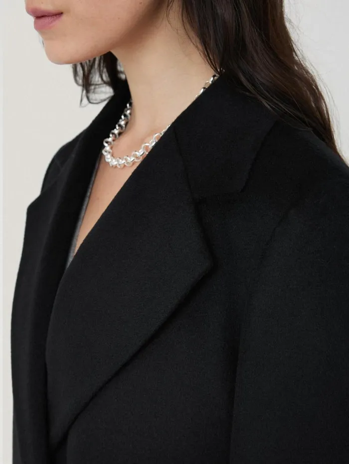 Jigsaw Wool Maxi City Coat Black Women Coats and Jackets