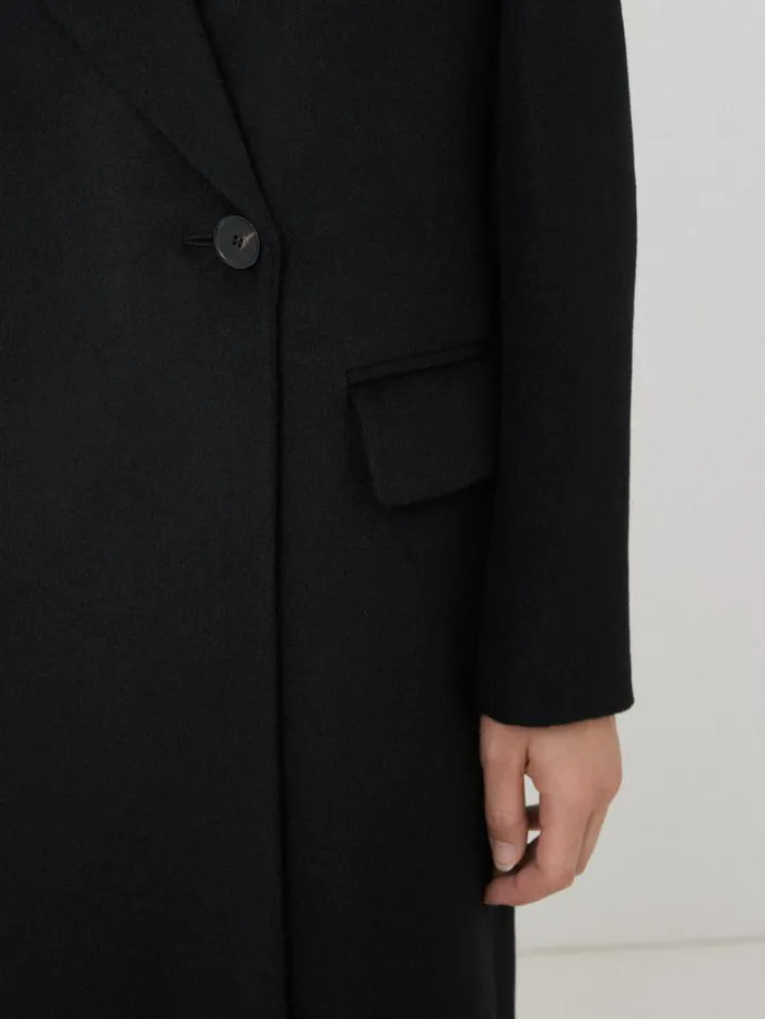 Jigsaw Wool Maxi City Coat Black Women Coats and Jackets