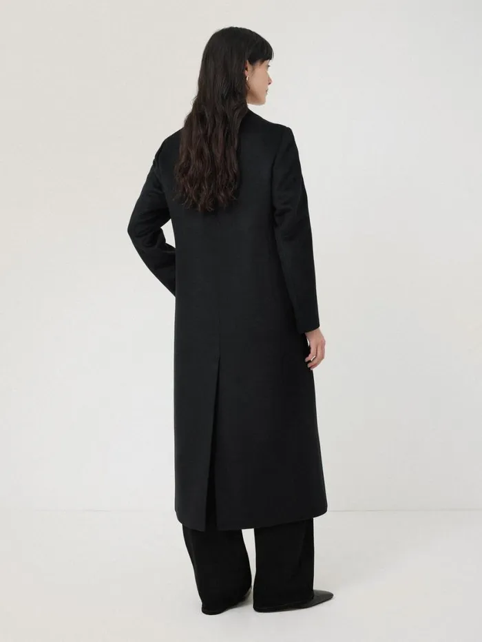 Jigsaw Wool Maxi City Coat Black Women Coats and Jackets