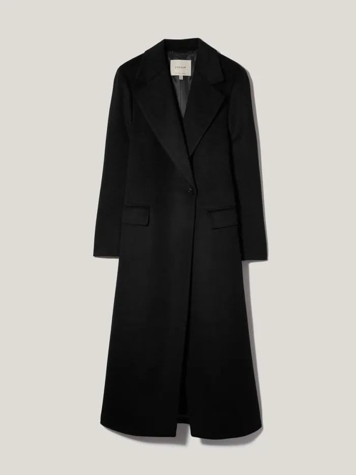 Jigsaw Wool Maxi City Coat Black Women Coats and Jackets