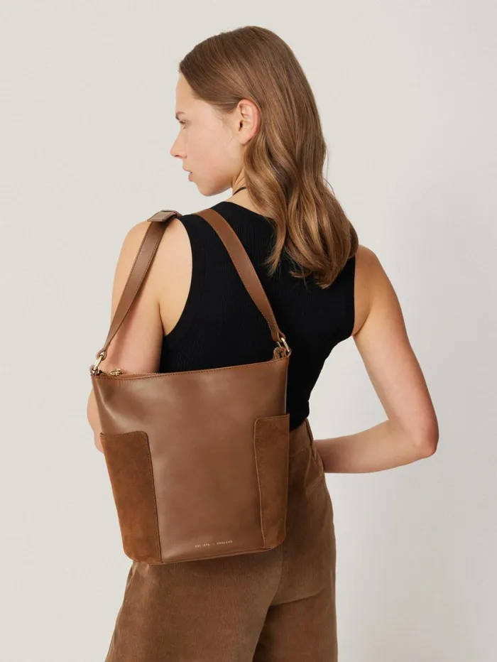 Jigsaw York Slouchy Bucket Bag Tan Women Bags