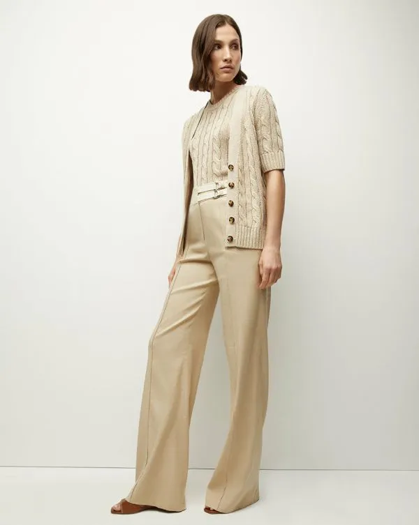 Julietta SilkLinen Cardigan Stone Khaki Women Veronica Beard Tops Julietta SilkLinen Cardigan Stone Khaki Women Veronica Beard Tops