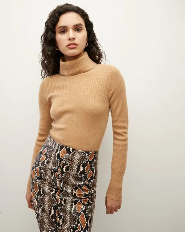 Jurnee Cashmere Turtleneck Camel Women Veronica Beard Sweaters