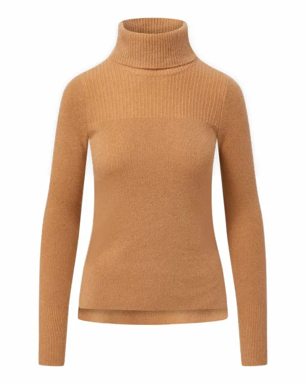 Jurnee Cashmere Turtleneck Camel Women Veronica Beard Sweaters
