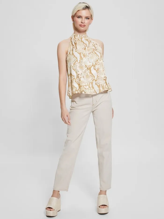 Katia Printed Halter Top Rambling Snake Women Tops GUESS Katia Printed Halter Top Rambling Snake Women Tops GUESS