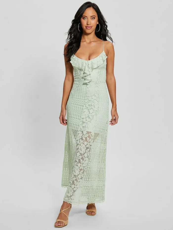 Kellie Lace Maxi Dress Dusty Fern Multi Women Dresses and Jumpsuits GUESS Kellie Lace Maxi Dress Dusty Fern Multi Women Dresses and Jumpsuits GUESS