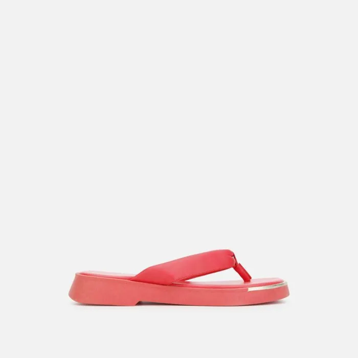 Kenneth Cole Athens Flatform Thong Sandal Coral Women Sandals