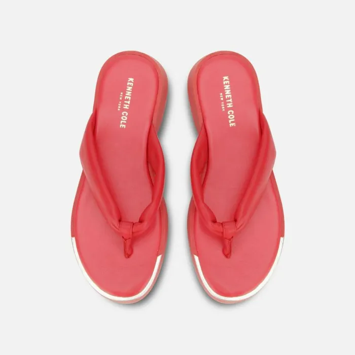 Kenneth Cole Athens Flatform Thong Sandal Coral Women Sandals
