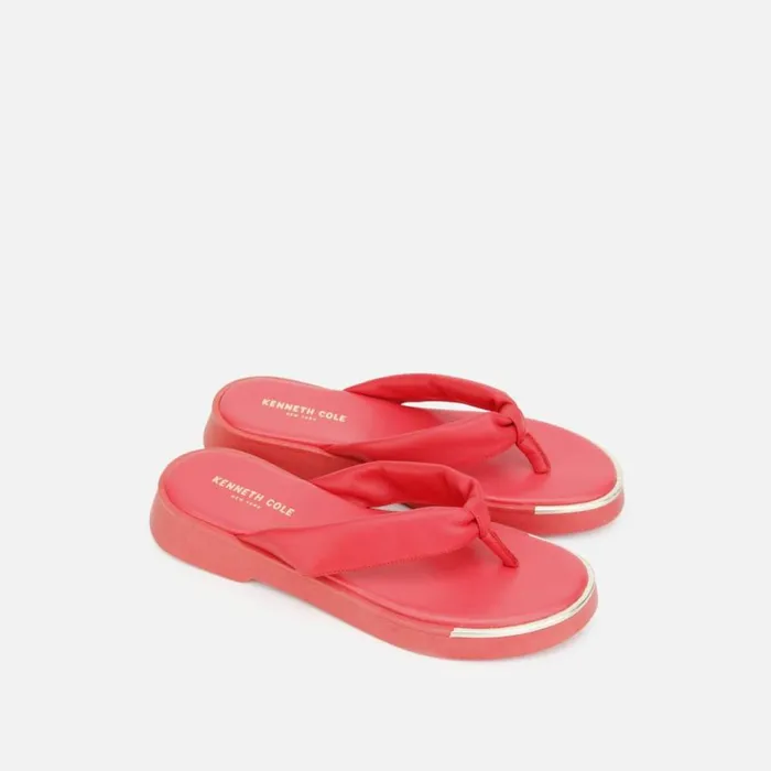 Kenneth Cole Athens Flatform Thong Sandal Coral Women Sandals