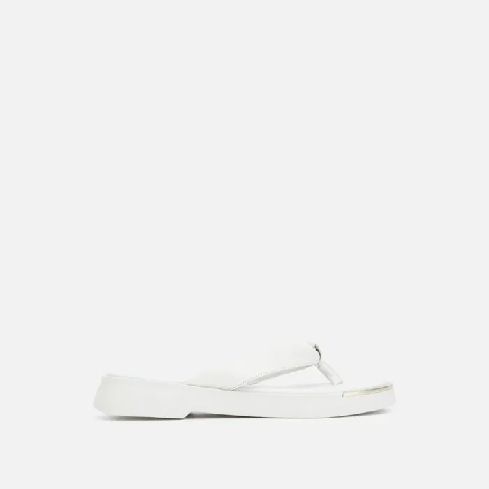 Kenneth Cole Athens Flatform Thong Sandal Ecru Women Sandals