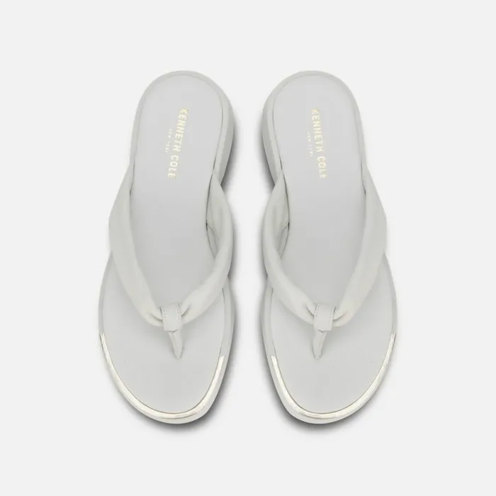 Kenneth Cole Athens Flatform Thong Sandal Ecru Women Sandals