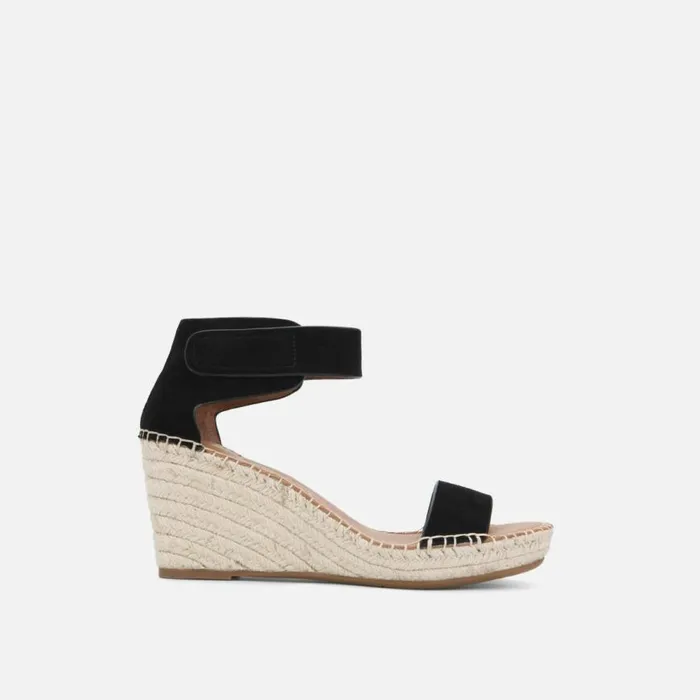 Kenneth Cole Charli Ankle Strap Wedge Sandal Black Women Gentle Souls