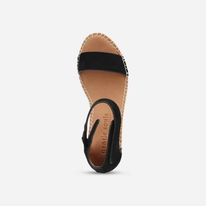 Kenneth Cole Charli Ankle Strap Wedge Sandal Black Women Gentle Souls