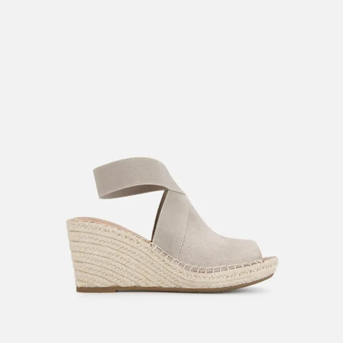 Kenneth Cole Charli Suede Espadrille Platform Sandal Mushroom Women Gentle Souls