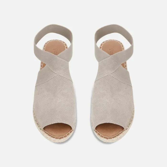 Kenneth Cole Charli Suede Espadrille Platform Sandal Mushroom Women Gentle Souls