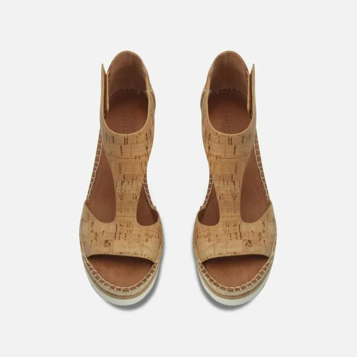Kenneth Cole Elyssa Easy TStrap Cork Wedge Sandal Natural Women Gentle Souls