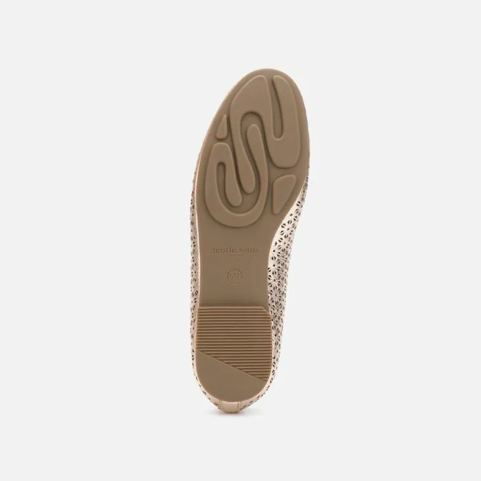 Kenneth Cole Eugene Perforated Metallic Ballet Flat Rose Gold Women Flats