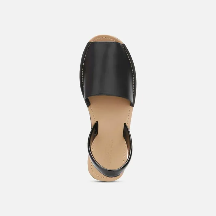 Kenneth Cole Fine Glass Faux Leather Platform Sandal Black Women Sandals