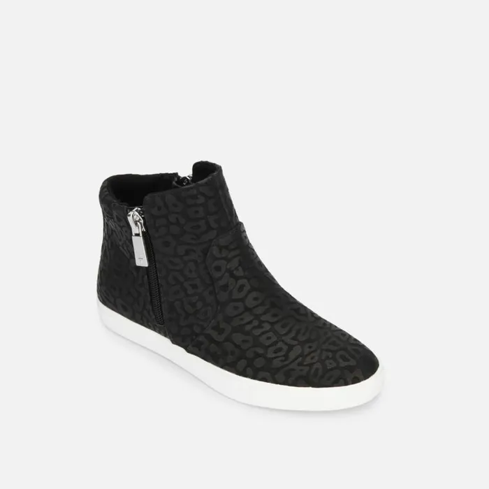 Kenneth Cole Kiera Black Leopard Leather Sneaker Black Women Sneakers