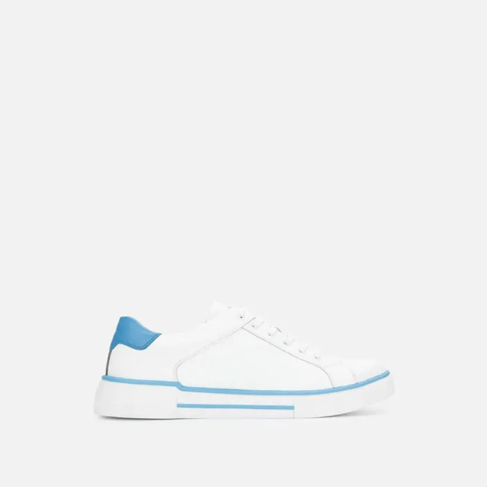 Kenneth Cole Liam Color Stripe Sneaker Whiteneon Blue Men Sneakers