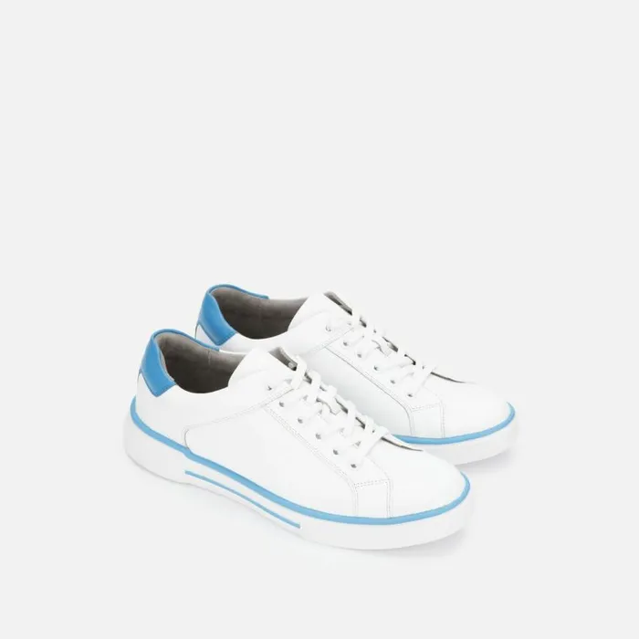 Kenneth Cole Liam Color Stripe Sneaker Whiteneon Blue Men Sneakers