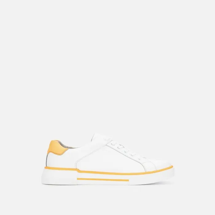 Kenneth Cole Liam Color Stripe Sneaker Whiteneon Orange Men Sneakers
