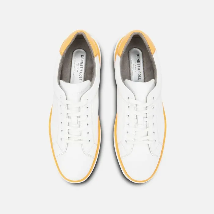 Kenneth Cole Liam Color Stripe Sneaker Whiteneon Orange Men Sneakers