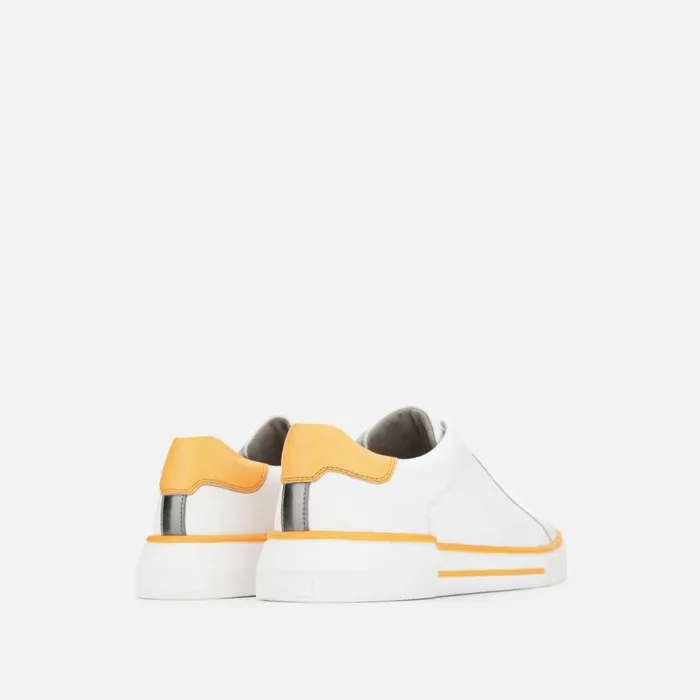 Kenneth Cole Liam Color Stripe Sneaker Whiteneon Orange Men Sneakers