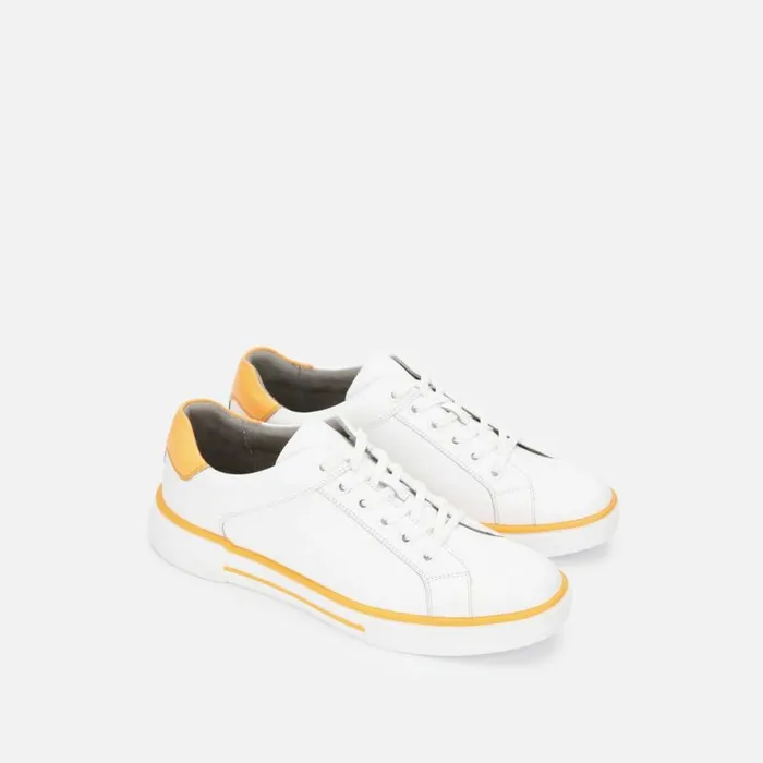 Kenneth Cole Liam Color Stripe Sneaker Whiteneon Orange Men Sneakers