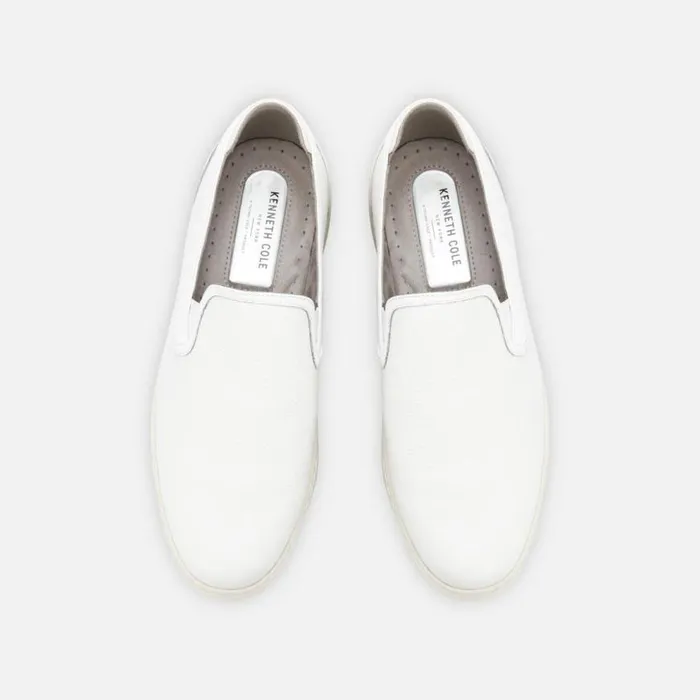Kenneth Cole Liam Leather SlipOn Sneaker White Men Sneakers