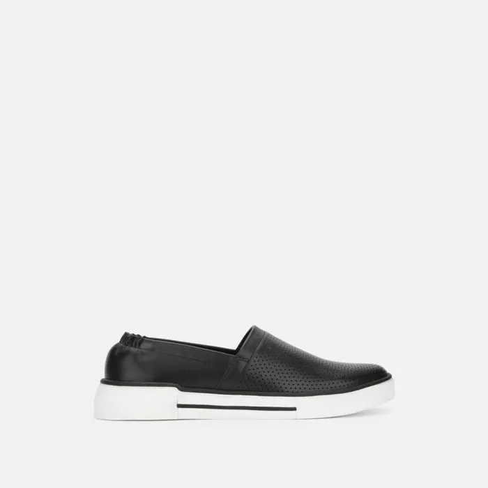 Kenneth Cole Liam Leather SlipOn Stripe Sneaker Black Men Sneakers