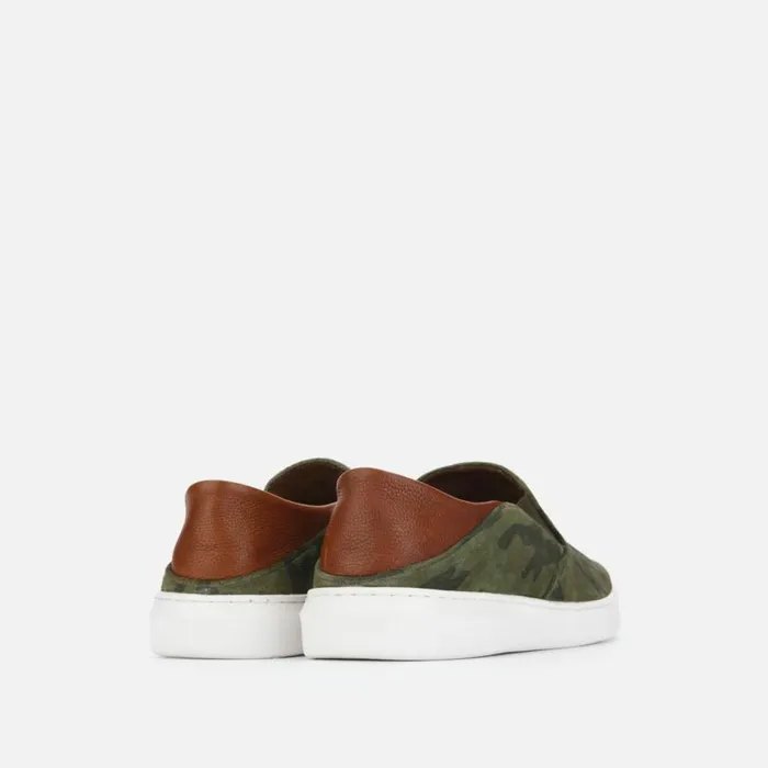 Kenneth Cole Liam Suede SlipOn Sneaker Olive Camo Men Sneakers