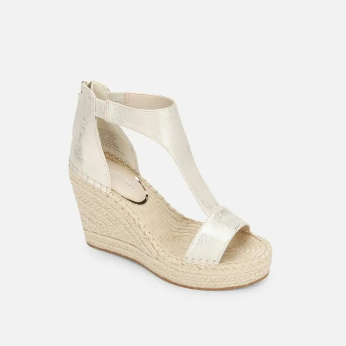 Kenneth Cole Olivia Metallic TStrap Sandal Ice Women Sandals